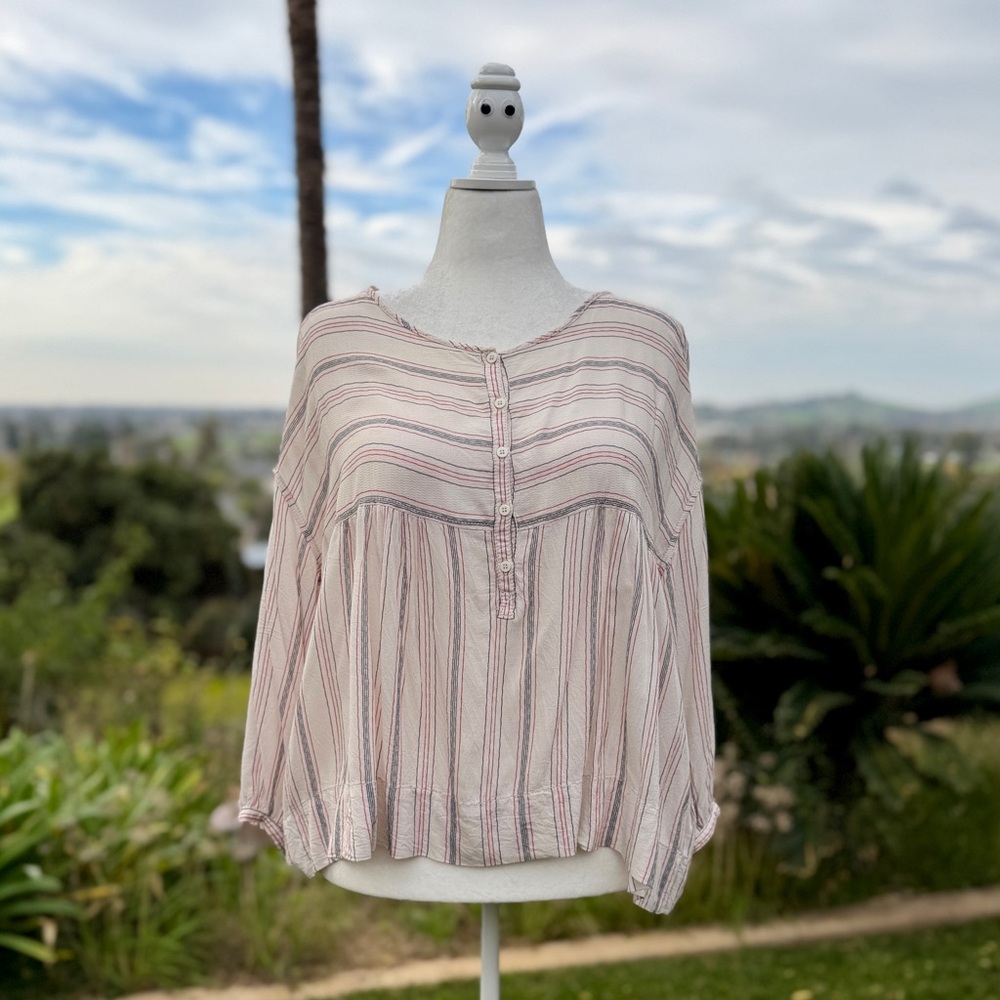 Max Studio Striped Boho Blouse